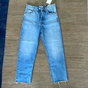Zara light wash straight leg jeans